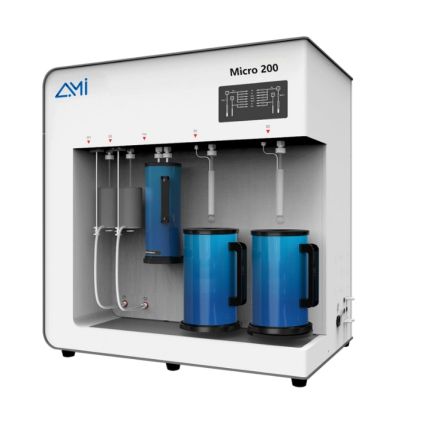 Gas Adsorption Micro 200 ● Available in multiple models to support diverse lab-throughput needs. ● 2 analysis stations with high-vacuum pump and up to 3 pressure sensors per station. ● Simultaneous testing with different adsorbate gases across all active stations.